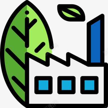 工厂工人矢量生态工厂生态44线性颜色图标图标