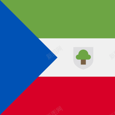 国家赤道几内亚方形国家简旗图标图标