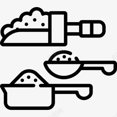 柔软的面包测量勺面包房16直形图标图标