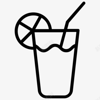 冷饮柠檬饮料冷饮杯子图标图标