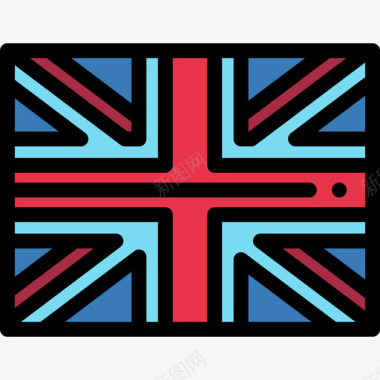 英国国旗英国线颜色线颜色图标图标