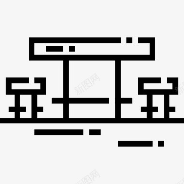 闭眼休息休息区露营24直线型图标图标