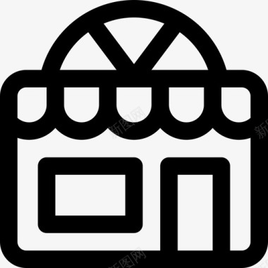 比萨登场比萨店城市元素11直线型图标图标