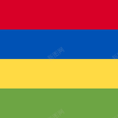 赛车旗毛里求斯方形国家简单旗图标图标