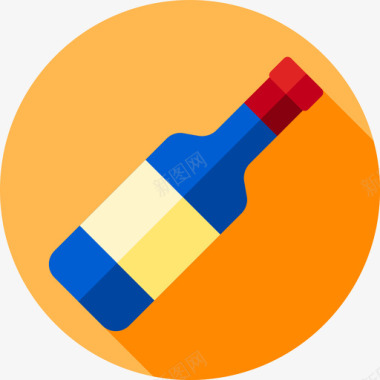 酒瓶酒瓶巴黎扁平图标图标