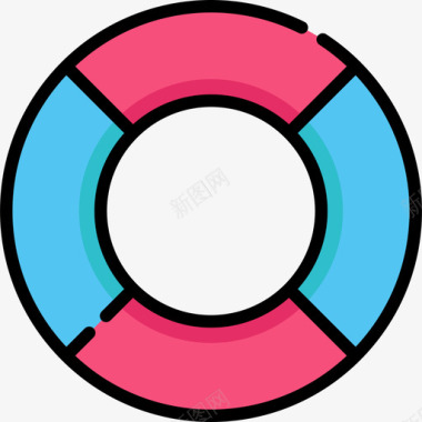 水上安全知识救生圈水上锦标赛线性颜色图标图标