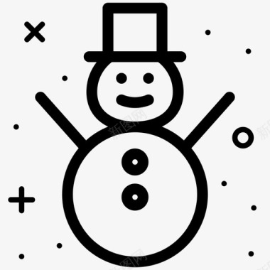 冬天的雪人雪人圣诞节假日图标图标