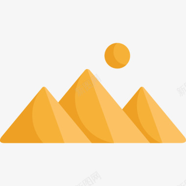 金字塔非洲平坦图标图标