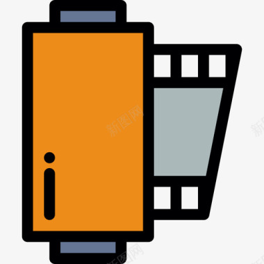 电影标志摄影电影2线性颜色图标图标