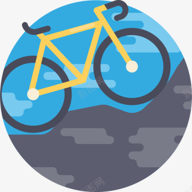 黑色自行车自行车运动17平板图标图标
