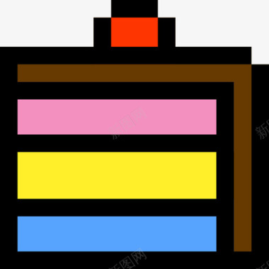 粉块蛋糕块食物33线性颜色图标图标