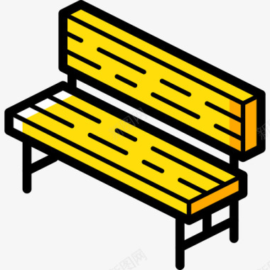 长椅家具38黄色图标图标