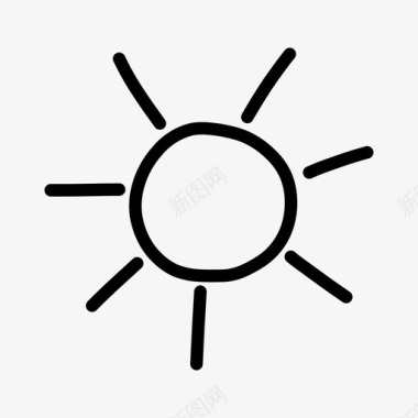 涂鸦太阳亮度太阳能图标图标