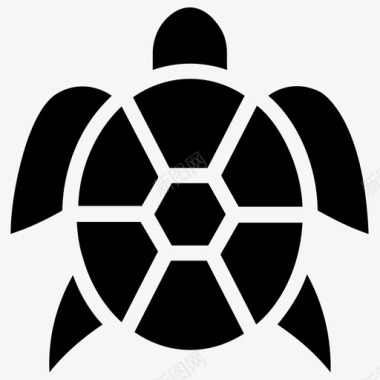 矢量小乌龟海龟水生爬行动物宠物龟图标图标