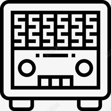 老式收音机复古技术2线性图标图标