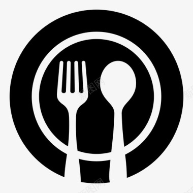 食品和餐厅餐食餐具晚餐图标图标