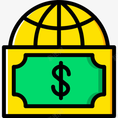黄色滑雪板货币营销11黄色图标图标