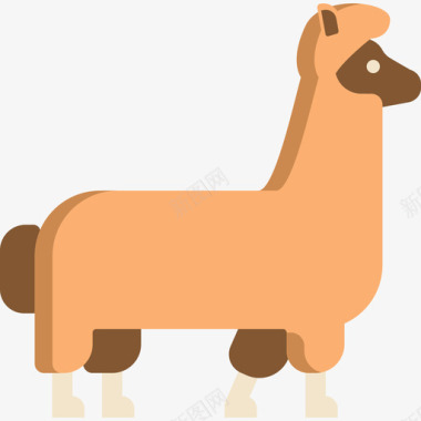 羊驼动物27扁平图标图标