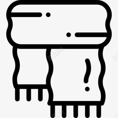 戴着围巾围巾秋衣5件直线型图标图标