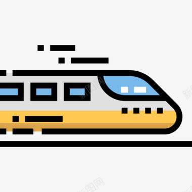 水彩的火车火车旅行2线颜色图标图标