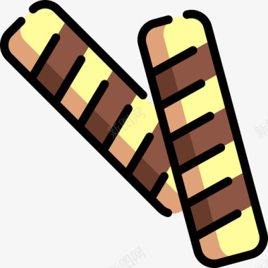 威化饼干糖果3线性颜色图标图标