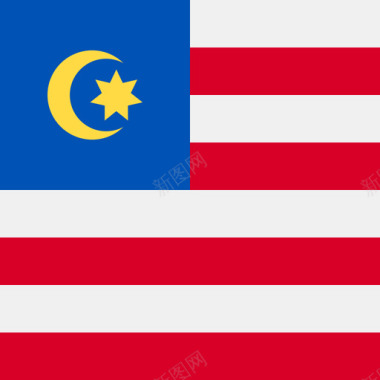 赛车旗马来西亚方形国家简单旗图标图标