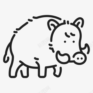 野猪动物毛皮图标图标