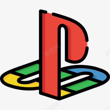 颜色游戏Playstation视频游戏徽标2线性颜色图标图标