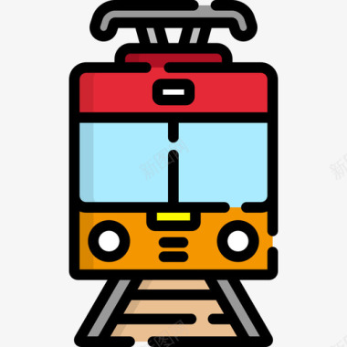 列车列车全球物流2线性颜色图标图标