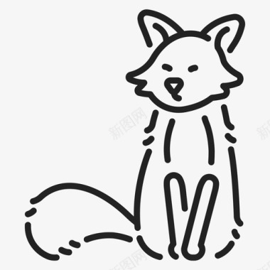 狐狸毛皮哺乳动物图标图标