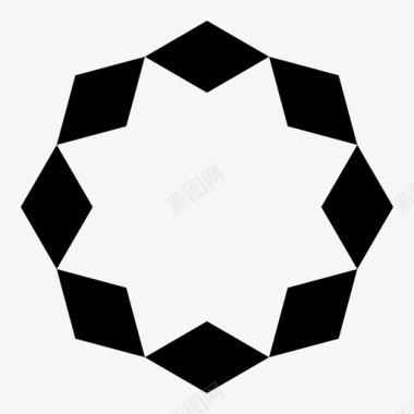 六尖星几何学尖图标图标
