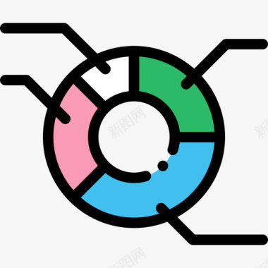 PNG图饼图信息图元素线颜色图标图标