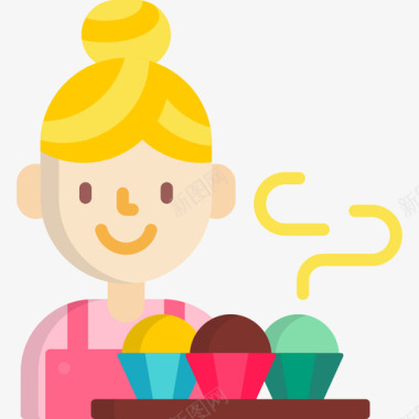 纸杯蛋糕蛋糕店17扁平图标图标