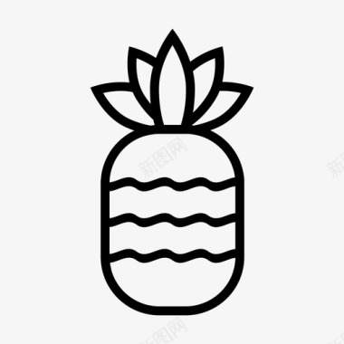 水果热带椰子菠萝食用食物图标图标