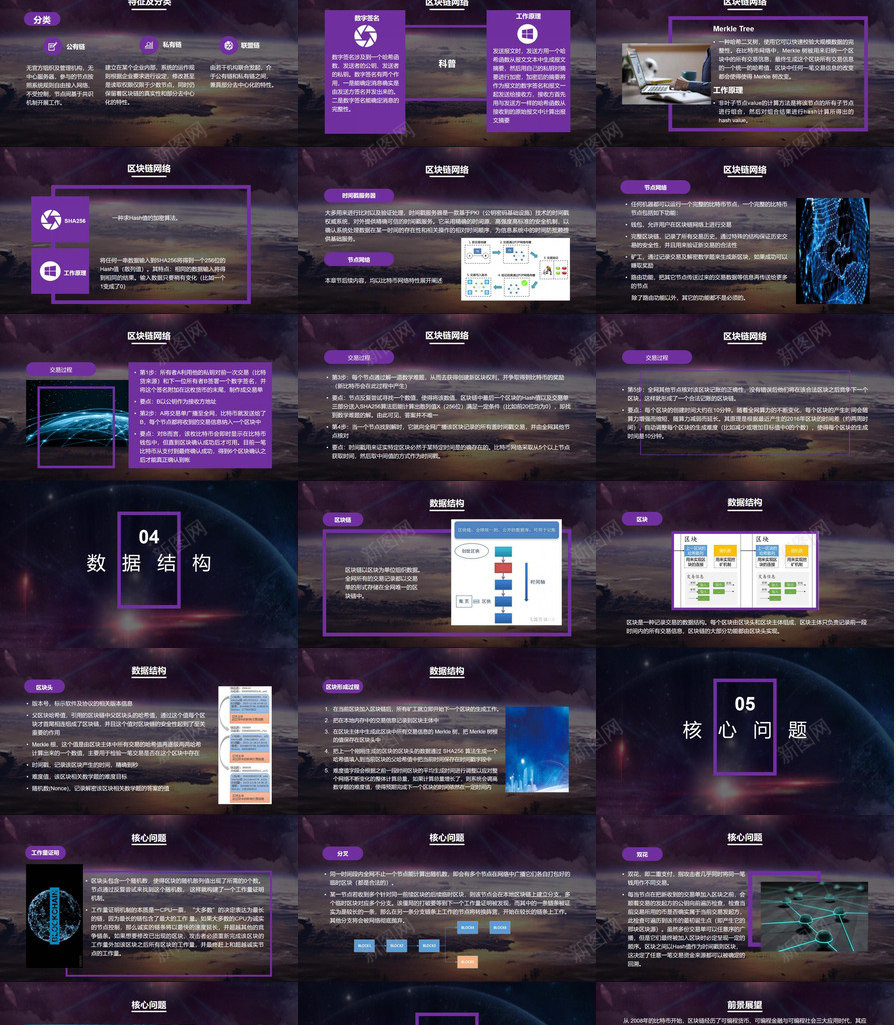 紫色炫酷科技风区块链介绍PPT模板_88icon https://88icon.com 介绍 区块 炫酷 科技 紫色