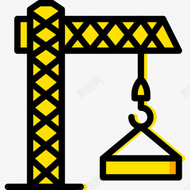 黄色石头建筑起重机建筑6黄色图标图标