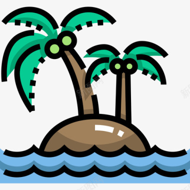 岛旅游2线颜色图标图标