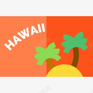 明信片夏威夷5平铺图标图标