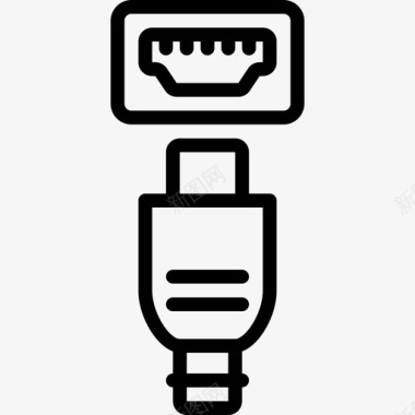 矢量连接器Hdmi2线性电缆连接器图标图标