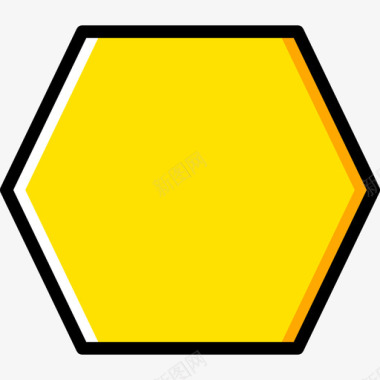 六边形33号黄色图标图标
