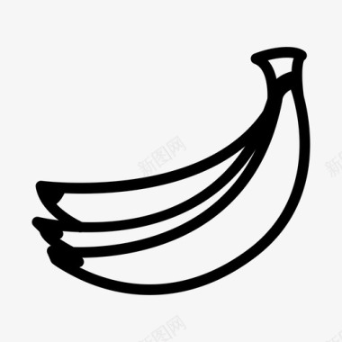 香蕉新鲜水果健康图标图标