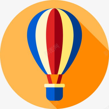 热气球热气球巴黎平底图标图标
