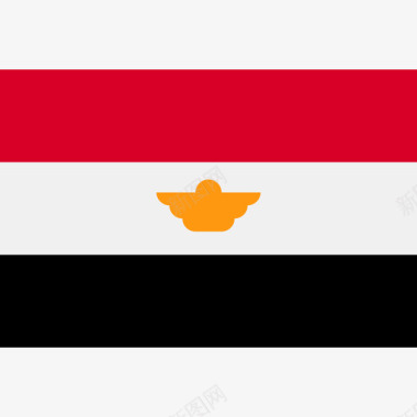 埃及长方形国家简单旗帜图标图标