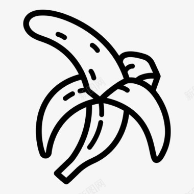 水果热带椰子香蕉食品新鲜图标图标