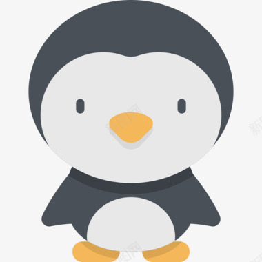 企鹅企鹅kawaii动物2扁平图标图标