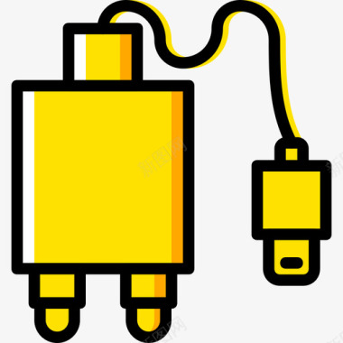 充电器连接器电缆4黄色图标图标