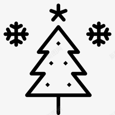 圣诞树雪星星图标图标