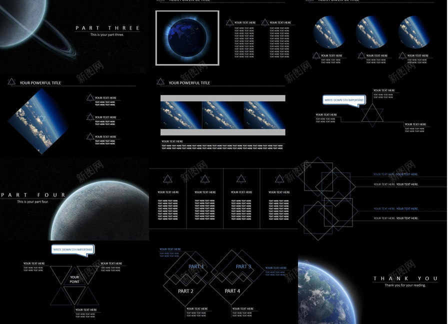 星空欧美商务汇报通用PPT模板_88icon https://88icon.com 商务 星空 欧美 汇报 通用