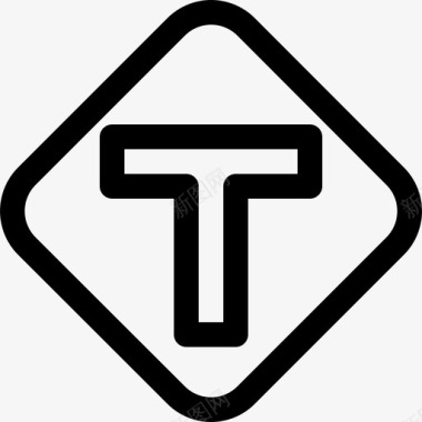 T形交叉口交通标志3线形图标图标