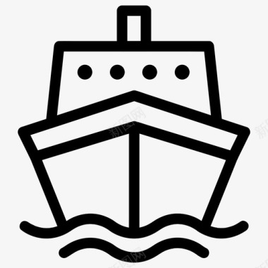 船运海运各种尺寸的基本图标图标